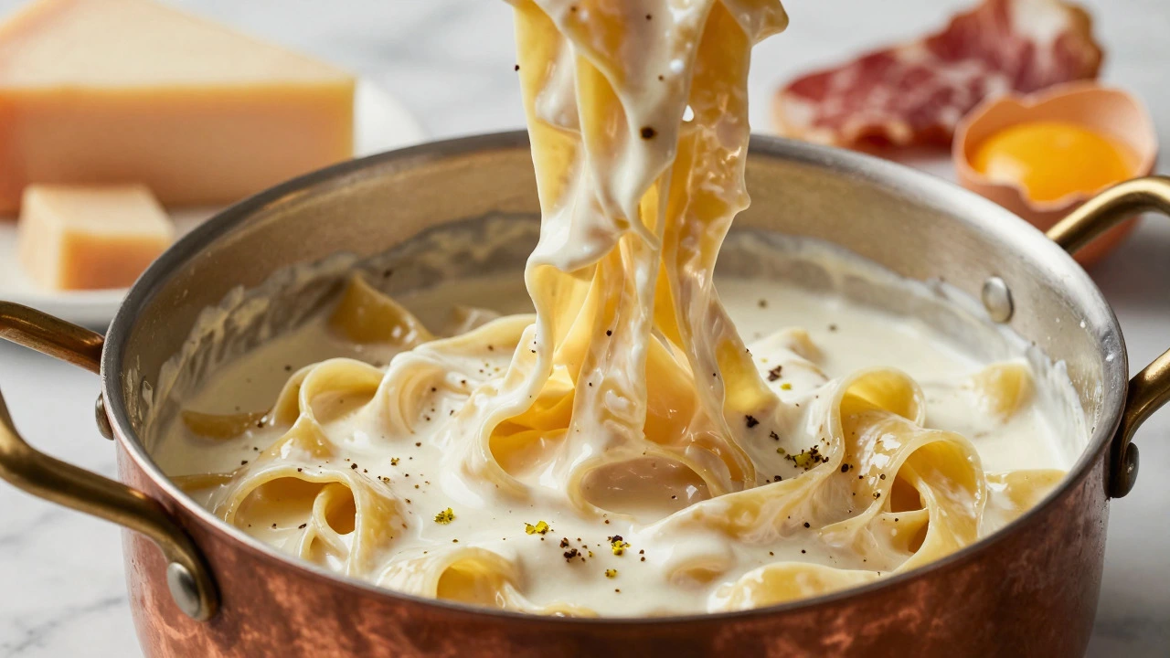 Creamy fettuccine alfredo with parmesan and pepper