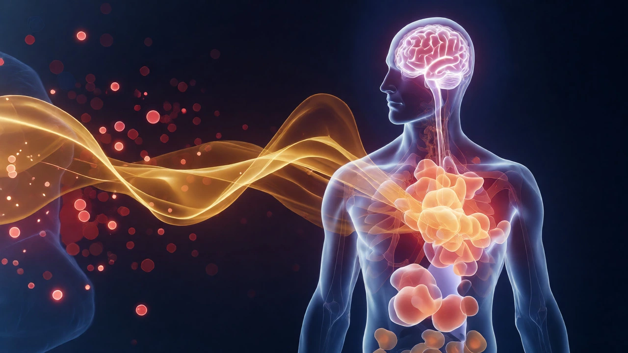 Abstract visualization of ketone production and mental clarity during fasting
